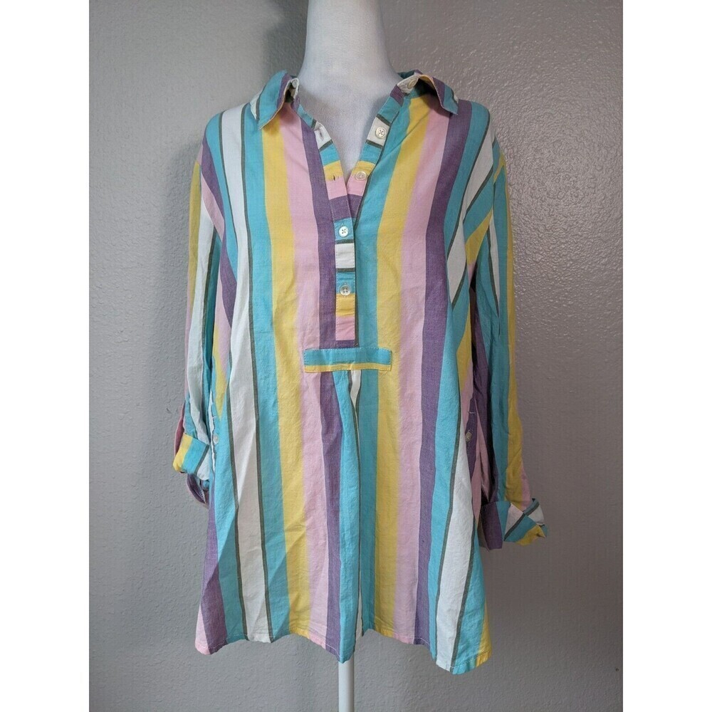 AMERICAN SWEETHEART by Haband blouse, Multi color size Large Summer Colorful N33